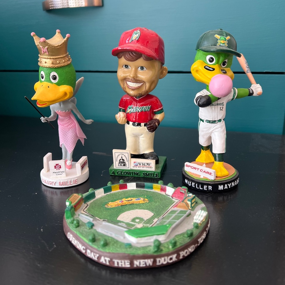 Madison Mallards Baseball Themed Bobblehead Figurines Set